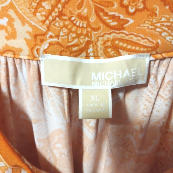 Michael Kors NWT Beautiful Orange and Cream Paisley Dress - Picture 6 of 7